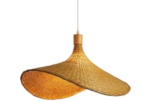 Hobaca Lustre En Bambou Tissé À La Main, Base E27. Suspension Créative Pour Salons De Thé Chinois, Magasins De Vêtements Et Autres Intérieurs. Diamètre 30 Cm