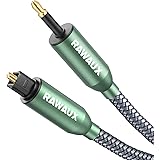 RAWAUX Câble Optique 1M Mini Toslink vers Toslink Câble Fibre Optique - Cable Spdif Fibre Optique Audio Numérique Optique Pla