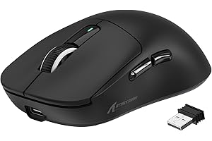 VGN GAMEPOWER ATTACK SHARK X3 SUPERLIGHT Mouse Gaming Wireless, 49g Ultraleggero eSport Mouse da Gioco, PixArt PAW3395, 26000DPI, 2.4G/BT5.0/Cablato Mouse Bluetooth, Durata Batteria 200Hrs, Nero