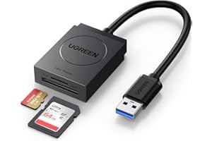 UGREEN USB 3.0 Lecteur de Carte SD Adaptateur MicroSD 5Gbps Transfert Rapide Accès Simultané à 2 Cartes Max 2To Card Reader Supporte Micro SDXC SDHC MMC Plug Play pour Windows MacOS Linux
