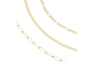 SUNNYCLUE 3 Styles Chaîne en Acier Inoxydable Colliers Figaro Chaîne en Vrac Plaqué Or Trombone Chaîne à Chevrons Colliers Fabrication de Bijoux Chaîne Ensemble pour DIY Bracelets Artisanat