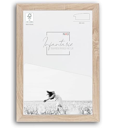 Clamaro 'COLLAGE' Picture Frame Square 42x42 Handmade | White Matt | Modern Angular Frame Made From MDF Wood With Acrylic Glass Pane, Back Board And Metal Hanger (horizontal And Vertical - View #2