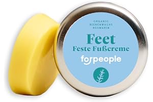 ‎4 PEOPLE WHO CARE forpeople Solid Organic Foot Cream 40 g · Foot Butter with Beeswax and Shea Butter · Rich Foot Cream for Very Dry Feet · Cracked Ointment for Feet with Fresh Fragrance · Vegan, Organic, Solid