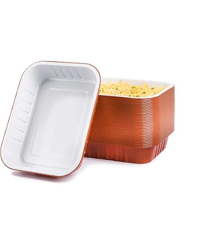 CONTITAL Aluschalen Mit Deckel – 50 Stück, Ofen- & Mikrowellengeeignet, Für Take-away & Lagerung