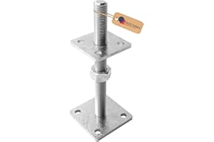 GEZU IMPEX Supporto per Pali Regolabile 70 x 70 mm Zincato Elettroliticamente Set di 12 Ancoraggi per Pali Regolabili in Altezza Supporto per Recinzione con Base Elevata