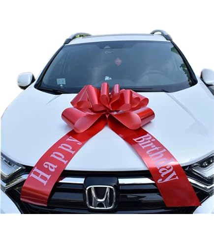 Grand Nœud Rouge Géant 76 Cm Pour Voiture, Cadeau Ou Mariage - Décoration Festive Avec Ventouse