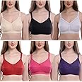 Softskin Women's Cotton Wire Free Regular Bra-Pack of 6 Non Padded