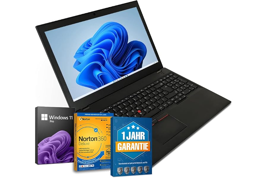 Lenovo ThinkPad T560 15,6 Zoll Full HD Laptop Intel Core i5-6300U@ bis zu 3 GHz 8 GB 256 GB SSD mit Windows 11 Pro & GRATIS Antiviren-Softwa