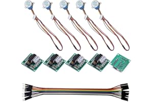 Motore passo-passo CUQI, 5 set Motore Passo-passo 28BYJ-48 ULN2003 5V + scheda driver ULN2003, cavo Dupont a 10 pin FM-AM