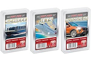 ASS ALTENBURGER SPIELKARTEN AssAltenburger 3-er Set Quartettspiele - Quartett Verkehr Bestehend aus 1. Schiffe - 2. Jets- 3. Autosalon