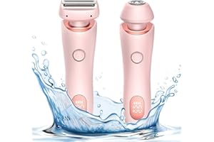KUWUNG Lady Shavers for Women, 2 in 1 Women's Electric Shavers, SilkGlide Pro Shaver, Painless Lady Shaver with Digital Display for Face, Legs, Underarms, Wet and Dry (Pink)