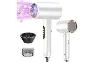 SORACO Asciugacapelli Professionale 2200W, Leggero e Potente Phon Capelli Ionico, 2 Velocità e 3 Impostazioni di Calore, Asciugatura Rapida e Delicata, Phone Capelli con Diffusore e Ugelli