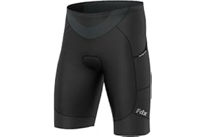 FDX Mens Cycling Shorts with Two Side Pockets 3D Anti-Bac Gel Padded Hi-Viz Powerband Leg Grippers Breathable Quick Dry Body Fit Anti-Slip, Mountain Biking Half Pants, Bicycle, Bike