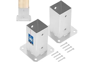 KOTARBAU® Set di 2 Supporto per Pali Quadrati 70 x 70 mm Zincato con Bullonei Manicotto Scorrevole Staffa Palo Legno Supporto Trave Ancoraggio Pali Fissaggio Pali Legno Staffa Pali Legno