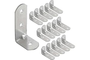 OMIDEAS 15 x Angle Connectors (30 x 60 x 25) Angle L Brackets Corner Angle 90 Degree Hole Angle Construction Angle Wood Connector Metal Angle Furniture Chair Connector Galvanised