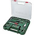 BOSCH Universal 17-Piece Hand Tool Set - All-in-One Toolkit with Plier, Screwdrivers, Hammer, Tape Measure, Spirit Level, Knife, Awl, 10 Bits, Durable Case with Ergonomic Comfort