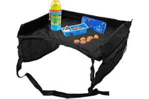 LINSITION Kids Travel Tray For Car Seat, Kids Travel Tray For Car Seat Lap Trays For Kids, Travel Tray For Airplane, Kids Travel Desk Accessories, Car Seat Tray Table