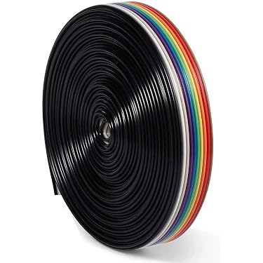Lot De 4 Câbles Plats Souples Avec Connecteurs IDC 16 Broches – Pas 2.54 Mm, Longueur 1 M, Couleur Gris, Pour Câblage Interne - 5
