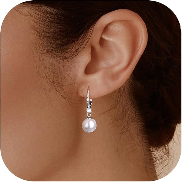 Bellitia Jewelry Orecchini Ipoallergenici a Bottone Argento 925, Orecchini Autentici con Perle Coltivate d'Acqua Dolce per Donne, Ragazze, Perla Oro Bianco, di Alta Qualità, 6MM 8MM 10MM