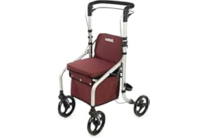 Carlett - Lett Go | Andador con Asiento Incorporado | Producto Médico Homologado | Ruedas XL Giratorias | Manillar Ergonómico Ajustable | Doble Freno con Sistema de Seguridad