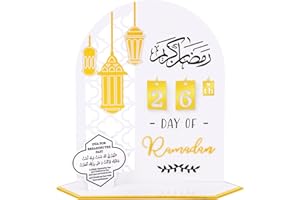SelfTek Ramadan Advent Calendar, Ramadan Calendar with Dua, 30 Days Til Eid Ramadan Acrylic Countdown Calendar Ramadan Mubarak Gifts Ramadan Decorations for Home 2025