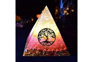 Orgonite Pyramide groß Baum des Lebens Ariel Maripura Sahasrara Chakra Harz Pyramid Handkräften Home Ornamente (8 cm / 3.15 Zoll, XXX-GROSSE Handcrafted)