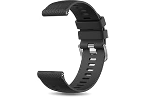 Vancle Uhrenarmbänder Silikon, Uhrenarmband 18mm 20mm 22mm, Armband mit Klassischer Schnallenverstellung, Wasserdichtes Sport Ersatzarmband für Damen Herren, (18mm Schwarz)