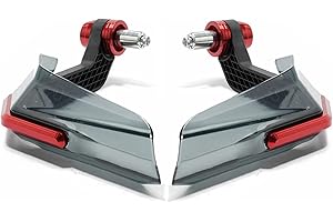 TKSE Motorcycle Handguards, Motorcycle Hand Guard High Strength Impact Resistant Handlebar Wind Deflector Brush Bar for Motorbike(RED)