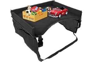 KUENG Tablette De Voyage Enfant Siège Arrière De Voiture Avec Plateau Bureau Organisateur Black