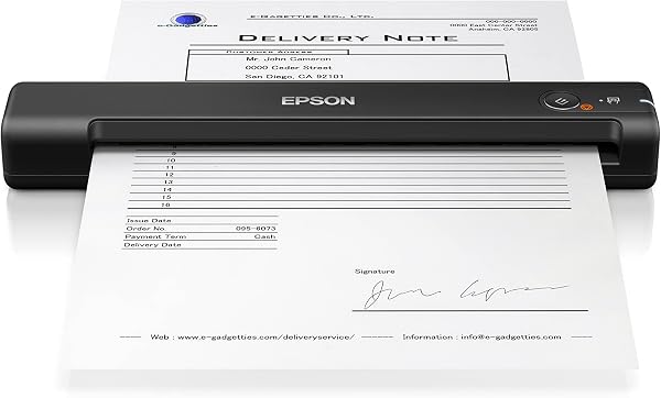 Epson Workforce ES-50 Ultra Portable A4 Document Scanner USB 3.0, 200-1200dpi, 5.5 seconds per page, Scan to Cloud or e-mail, Searchable PDF - 1