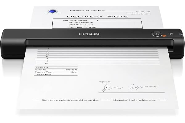 EPSON WorkForce ES-50 | Scanner de documents mobile - 600 DPI, alimentation USB, 10PPM, design compact, logiciel ScanSmart, alimentation automatique, noir