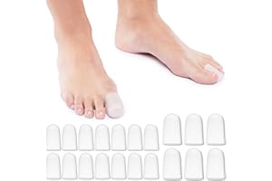 DUOUPA 20 Stück Premium Zehenkappen Zehenschoner Zehenschutz gegen Blasenbildung und Schwielen | Zehenpolster Zehenpflaster Zehentrenner