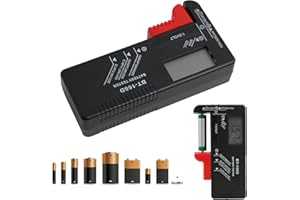 FunWorth Testeur de batterie analogique universel, pas besoin de piles, contrôle instantané des piles bouton AA/AAA/C/D/9V/1.5V - Vérificateur de batterie à la maison et au bureau avec affichage à