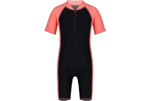YiZYiF Maillot de Bain 1 Pièce Enfant Garçon Fille Zippé Combinaison Natation Anti-UV Body Bodysuit Sport Plage Surf Justaucorps Gymnastique 3-14 Ans