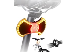 NHHEO Feu Arrière de vélo avec Clignotant, 14 Modes-Télécommande sans Fil, Lampe Arrière LED Brillante pour vélo, Rechargeable par USB Étanche à l'eau Lumière de vélo Avant et Arrière