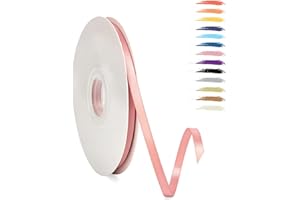 MORAINJAY 6mm Cinta de Satén Bien,95M Cinta Regalo Rosa Empolvado para Envolver Regalos,Cinta de Lazo,Globos,Cinta de Ramo,Cinta de Cumpleaños Regalo,Cinta de Raso para Vestidos de Bodas Decoración