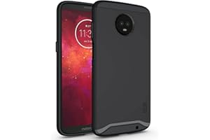 TUDIA Motorola Moto Z3 Play Funda, Moto Z3 Funda, Caja Protectora Merge Tarea Pesada Protección Extreme De Doble Capa para Motorola Moto Z3 Play (Negro Mate)