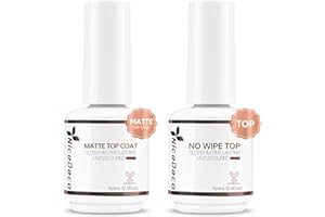 Nicedeco Top Coat Gel Set Gloss Matt Top Coat Semipermanente Gloss Unghie Gel Smalto Matt per Unghie Soak Off UV&LED Set 2x15ml