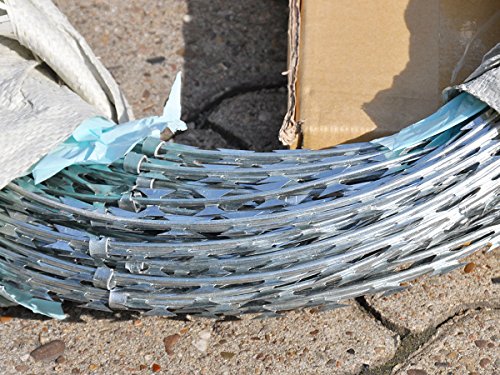 Natodraht, Sperrdraht, Stacheldraht, Klingendraht Ø 45 cm bis 10 m Länge + Handschuhe - 2