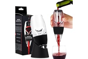 Eco Memos Decantador de Aireador de Vino con Regalo Base - Vino de Acrílico Vino de Lecho y Filtro con Soporte de Exhibición para Barra y Uso en Hogar, Decantador de Vino Rápido en Segundos