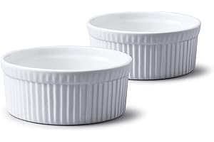 WM Bartleet & Sons 1750 Lot de 2 traditionnel en porcelaine Profondeur ramequins avec couvercles, blanc, Set of 2-11.5x11.5x5cm