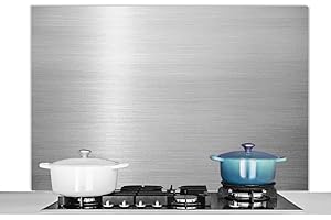 MUCHOWOW Credence Fond métallique Fond de hotte 120x80 cm Credence aluminium Plaque inox de cuisine