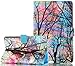 Produktbild Roreikes Apple iPad mini 1/2 / 3 / 4 Hülle, Blumenmuster Gemalt Muster PU Leder Flip Magnetverschluss Wallet Kreditkarte ID Card Slots Magnetic Beschützer Tasche Hülle Etui Schale Weich TPU Innere Hülle Case leder Flip Beschützer Haut Schutzfolie Case im Bookstyle Kunstleder Schutzhülle Rückseite Abdeckung Smart Cover Tasche mit Ständer Funktion(7,9Zoll)-Farbiger Baum