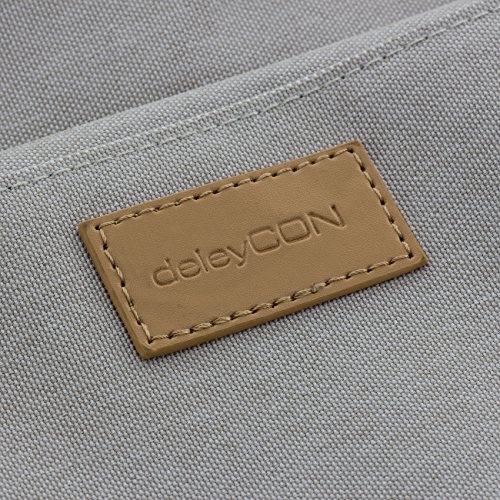 deleyCON Notebook-Tasche bis 15 6    Zoll  39 6cm  Laptop Notebook Netbook Macbook Tragetasche Schultertasche Schutztasche Leinengewebe Hellgrau