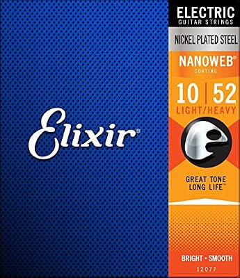 Elixir CEL 12077 Corde pour Guitare électrique nanoweb lh 10-52