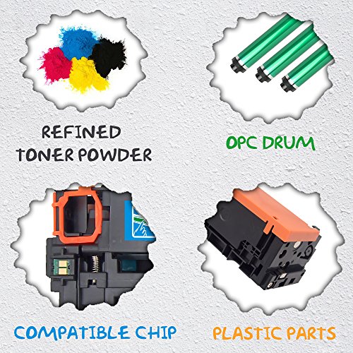 GREENSKY 4 paquetes cartucho de t  ner compartible de reemplazo para HP 131X CF210X CF211A CF212A CF213A para HP LaserJet Pro 200 Color M251n  Color M276n  M251nw  M276nw Impresora -  1 Negro  1 Cian  1 Amarillo  1 Magenta 