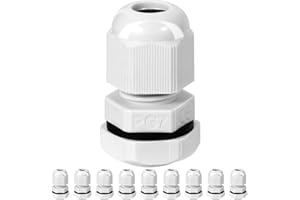 Dawenur 10Pcs Pressacavo PG7 Regolabile IP68 Connettori Impermeabili, Pressacavi Elettrici Impermeabile per Esterno, Giardino, Scatola di Derivazione