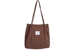 Bikasun Borsa a Tracolla Donna Borsa in Velluto a Coste Borsa a Tracolla da Donna Shopper Borsa Grande Capacità per Uso Quotidiano Ufficio Gite Scolastiche e Shopping