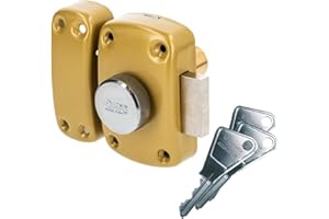 Vachette Verrou de porte Bouton/Cylindre CYCLOP - Ouverture à Bouton intérieur, Clé extérieur - Cylindre ø 23 mm, Longueur 40 mm, 5 goupilles - 67600-40/SC - Anti crochetage - 3 clés