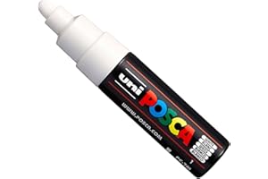 Posca Uni PC-7M - Rotulador con punta de bola grande, 5-5,5 mm, color blanco